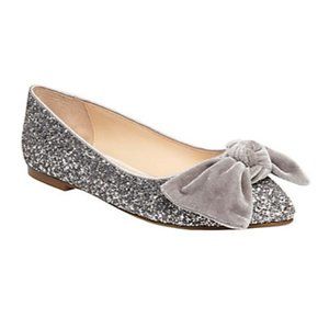 Blue by Betsey Johnson Silver Glitter Armory Flat
